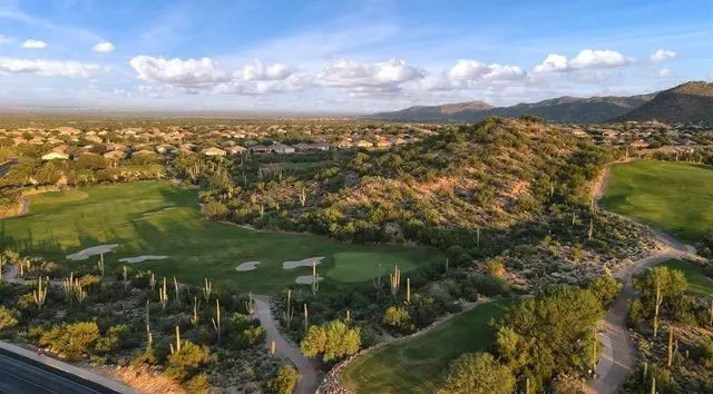 A view of the golf course from above.