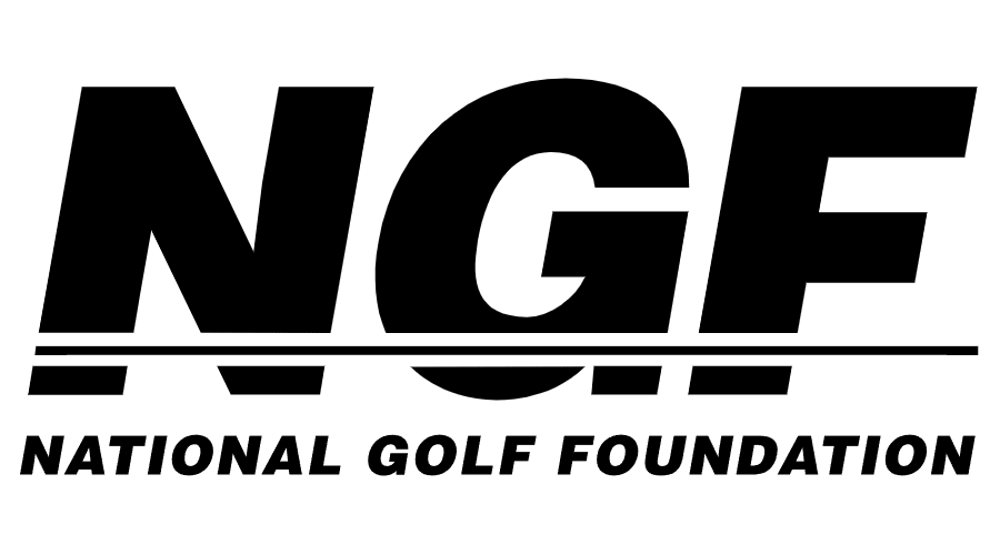 A black and white logo of the national golf foundation.